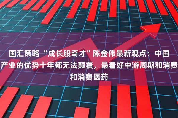 国汇策略 “成长股奇才”陈金伟最新观点：中国化工产业的优势十年都无法颠覆，最看好中游周期和消费医药