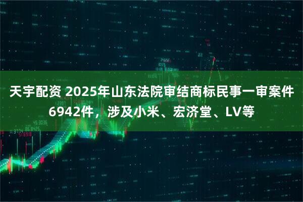 天宇配资 2025年山东法院审结商标民事一审案件6942件，涉及小米、宏济堂、LV等
