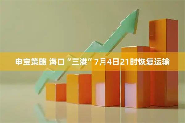 申宝策略 海口“三港”7月4日21时恢复运输
